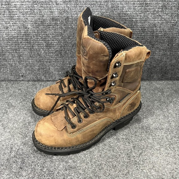 Georgia Boot Boots Mens Size 9.5 Brown Leather Waterproof Work Vibram GB00096 main image 14